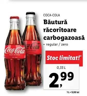 Lidl Coca-Cola Băutură carbogazoasă regular/zero 0.33l Ofertă