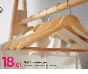 Pepco Set 7 umerase din lemn, dimensiuni: 24 x 45 cm Ofertă