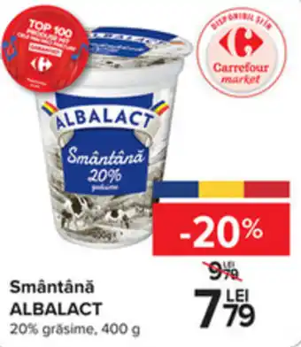Carrefour Smântână ALBALACT 20% grăsime, 400 g Ofertă
