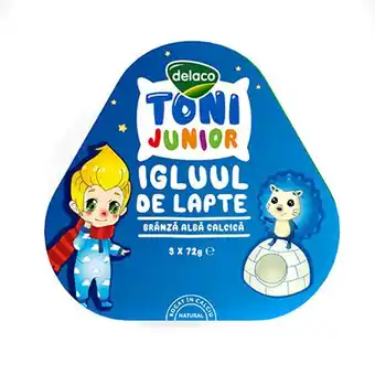 Auchan Branza alba de vaca delaco junior, 216 g Ofertă