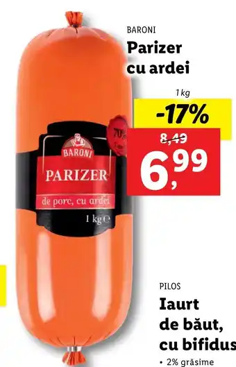 Lidl BARONI Parizer cu ardei 1 kg Ofertă