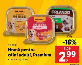 Lidl ORLANDO Hrană pentru câini adulți, Premium 300g Ofertă