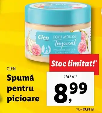 Lidl CIEN Spumă pentru picioare 150ml Ofertă