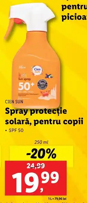 Lidl Cien SUN Spray protecţie solară, pentru copii 250ml Ofertă