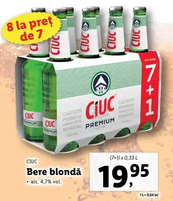Lidl CIUC Bere blondă 7+1 x 0.33l Ofertă