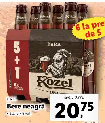 Lidl KOZEL Bere neagră 5+1 x 0.33l Ofertă