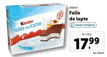 Lidl KINDER Felie de lapte 10 x 28g Ofertă