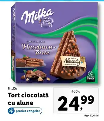 Lidl Milka Tort ciocolată cu alune 400g Ofertă