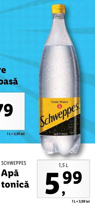 Lidl SCHWEPPES Apă tonică 1.5l Ofertă