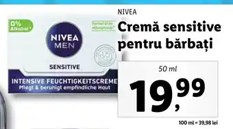 Lidl NIVEA Cremă sensitive pentru bărbați 50 ml Ofertă