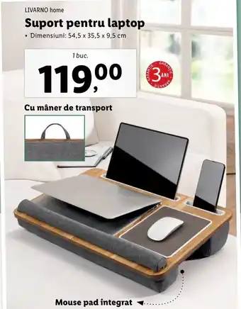 Lidl LIVARNO home Suport pentru laptop Dimensiuni: 54,5 x 35,5 x 9,5 cm 1 buc. Ofertă