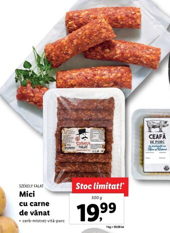 Lidl SZÉKELY FALAT Mici cu carne de vânat 500g Ofertă