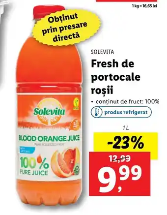 Lidl Solevita Fresh de portocale roşii 1L Ofertă