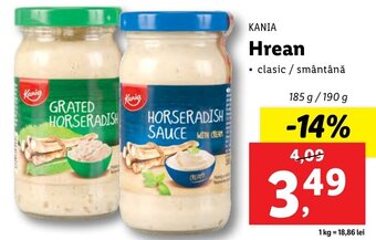 Lidl Kania Hrean 185 / 190g Ofertă