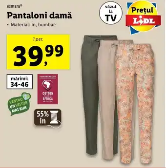 Lidl Esmara Pantaloni damă 1 per. Ofertă