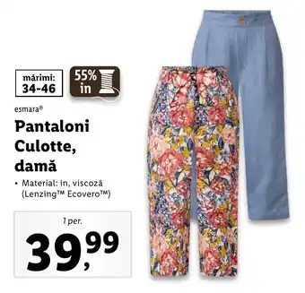 Lidl Esmara Pantaloni Culotte, damă 1 per. Ofertă