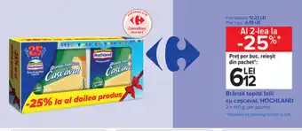 Carrefour Hochland Brânză topită felii cu cașcaval 2 x 140g Ofertă