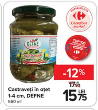 Castraveţi în oțet 1-4 cm, DEFNE 560 ml