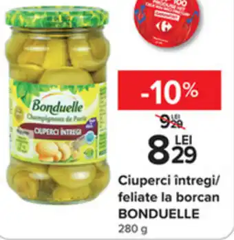 Ciuperci întregi / feliate la borcan BONDUELLE 280 g