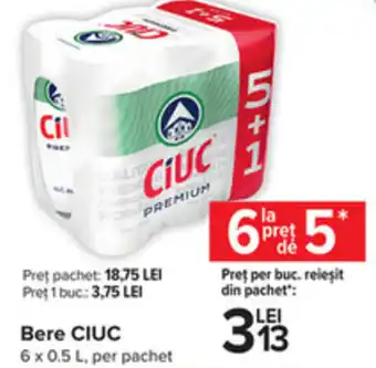 Carrefour Bere CIUC 6 x 0.5 L, per pachet Ofertă