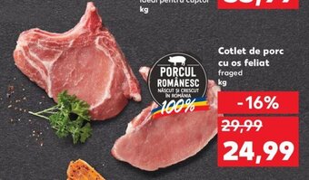 Kaufland Cotlet de porc cu os feliat fraged 1 kg Ofertă