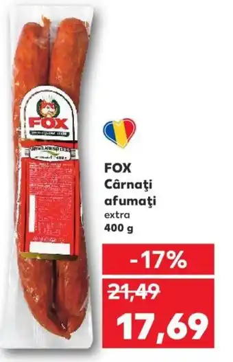Kaufland FOX Cârnaţi afumaţi extra 400g Ofertă