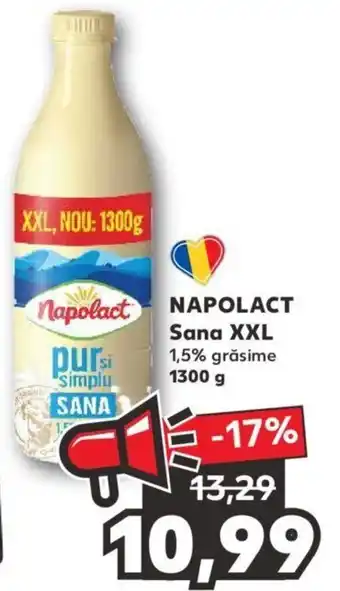 Kaufland NAPOLACT Sana XXL 1,5% grăsime 1300g Ofertă