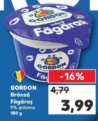 Kaufland GORDON Brânză Făgăraş 9% grăsime 180g Ofertă