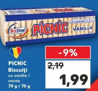 Kaufland PICNIC Biscuiţi cu vanilie / cacao 70 / 75g Ofertă