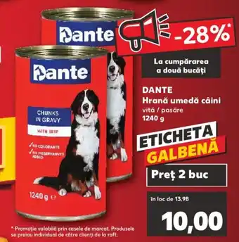 Kaufland DANTE Hrană umedă câini vită / pasăre 1240g Ofertă