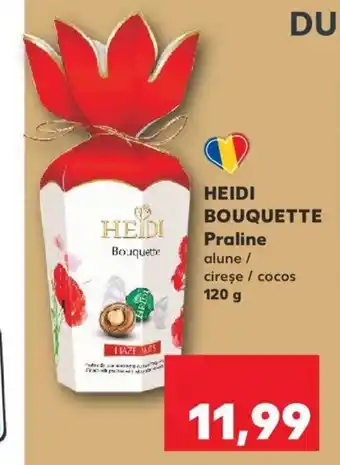 Kaufland HEIDI Bouquette Praline alune / cireșe / cocos 120 g Ofertă