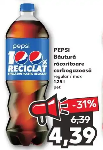 Kaufland PEPSI Băutură răcoritoare carbogazoasă regular / max 1,25 l Ofertă
