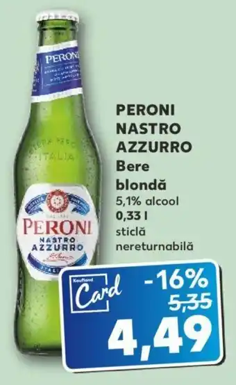 PERONI NASTRO AZZURRO Bere blondă 5,1% alcool 0.33l