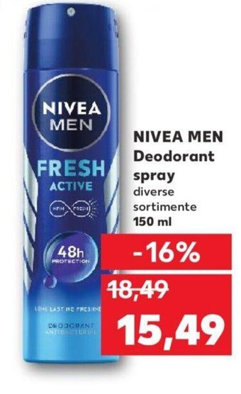 Kaufland NIVEA MEN Deodorant spray diverse sortimente 150 ml Ofertă