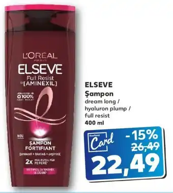 Kaufland ELSEVE Şampon dream long / hyaluron plump / full resist 400ml Ofertă