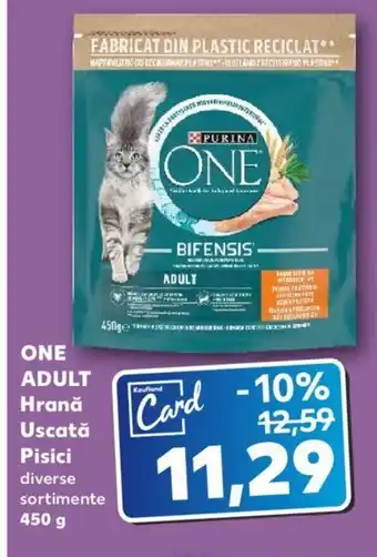 Kaufland ONE ADULT Hrană Uscată Pisici diverse sortimente 450 g Ofertă