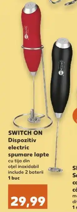 Kaufland SWITCH ON Dispozitiv electric spumare lapte cu tija din oţel inoxidabil include 2 baterii 1 buc Ofertă