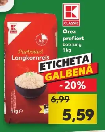Kaufland Kaufland CLASSIC Orez prefiert bob lung 1 kg Ofertă