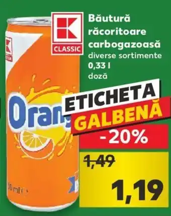 Kaufland Kaufland CLASSIC Băutură răcoritoare carbogazoasă diverse sortimente 0,33 l Ofertă