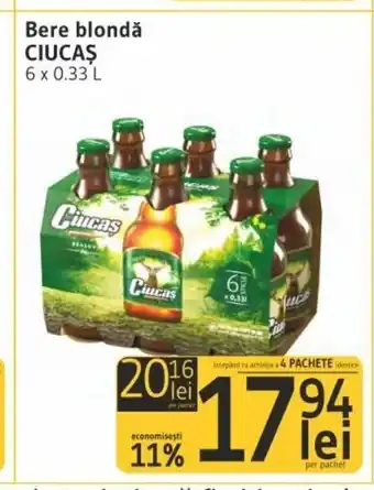 Supeco CIUCAŞ Bere blondă 6 x 0.33 L Ofertă