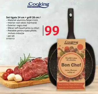 Selgros HEINNER Set tigaie 24 cm + grill 28 cm Ofertă