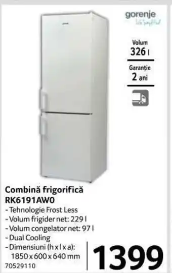 Gorenje Combină frigorifică RK6191AW0