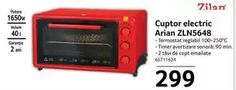 Selgros Zilan Cuptor electric Arian ZLN5648 1650w 40l Ofertă