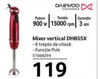 Selgros DAEWOO Mixer vertical DHB55X 900 w 15000 rpm Ofertă
