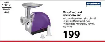 Selgros HEINNER Maşină de tocat MG1600TA-UV 1600w Ofertă