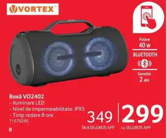 Selgros VORTEX Boxă VO2402 Putere 40 w Ofertă
