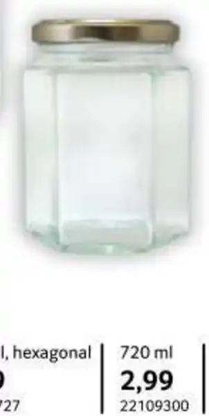 Borcane cu capac metalic hexagonal 720ml 1 buc