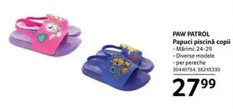 Selgros PAW PATROL Papuci piscină copii 1 pereche Ofertă