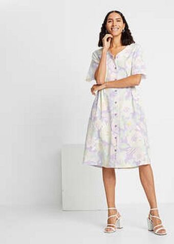 Bonprix Rochie midi cu cusături elastice în talie Ofertă