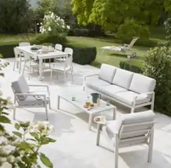 Brico Depôt Set mobilier gradina, crem, aluminiu, masa + canapea + 2 scaune • goodhome santorin peyote Ofertă